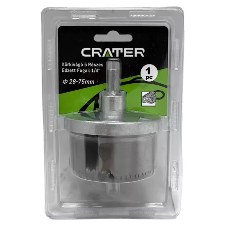 CRATER Körkivágó 5Rész. 28-75mm Edzett Fog 1/4" Bliszteres