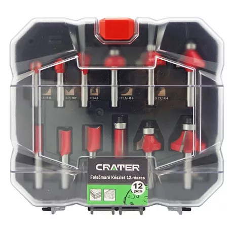 CRATER Felsőmaró Készlet 12 Részes Q8mm Carbide