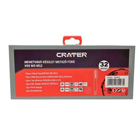 CRATER Menetvágó Klt.Metsző-Fúró 32R.Hss M3-12. Din 352