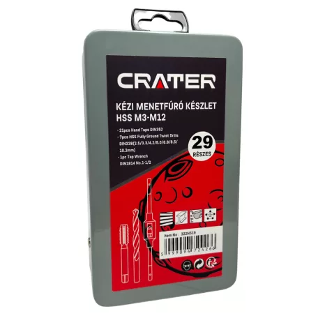 CRATER Kézi Menetfúró Klt. 29R. Hss M3-12. Din 352