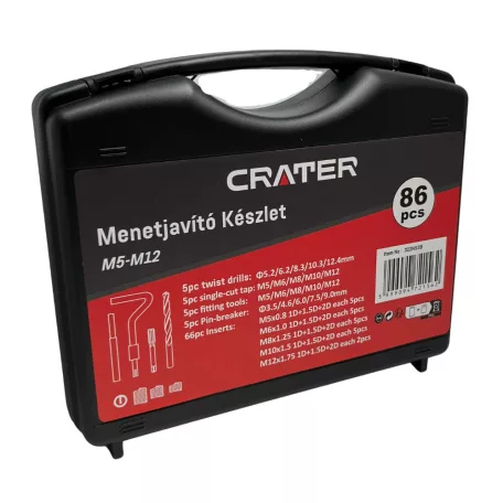 CRATER Menetjavító Készlet Helicoil Tip M5-M12 