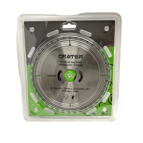 CRATER Körfűrészlap 190*30 / 40Fog Carbide