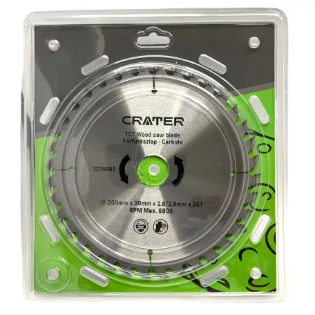 CRATER Körfűrészlap 200*30 / 36Fog Carbide