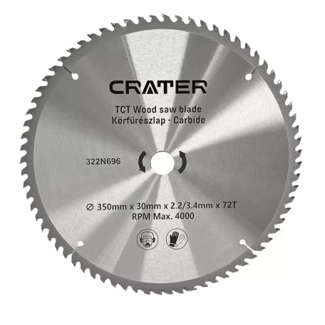 CRATER Körfűrészlap 350*30 / 72Fog Carbide