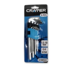CRATER Imbuszkulcs Klt. 1,5-10 mm 9R. Hosszú