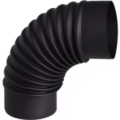 Füstcső Könyök Fekete 0,5mm D130/90Fok 