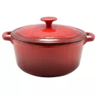 Lábas 28 cm Piros 5,5L Zom. Öntöttvas 10567