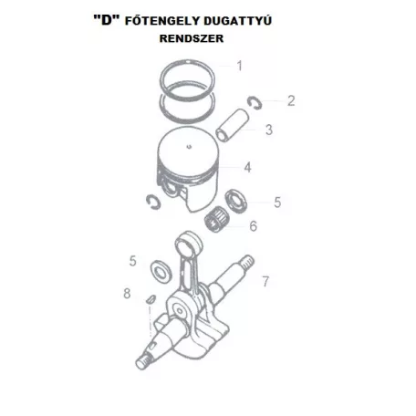 Dugattyú Láncfűrész Alk. D4