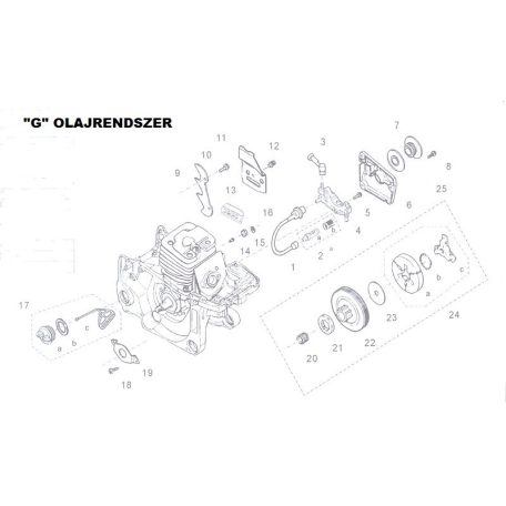 OLAJPUMPA FEDÉL MŰANYAG LÁNCFŰRÉSZ ALK. G6