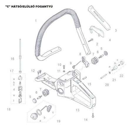 TANKSAPKA GYUMIGYÜRÜ LÁNCFŰRÉSZ ALK. C19b