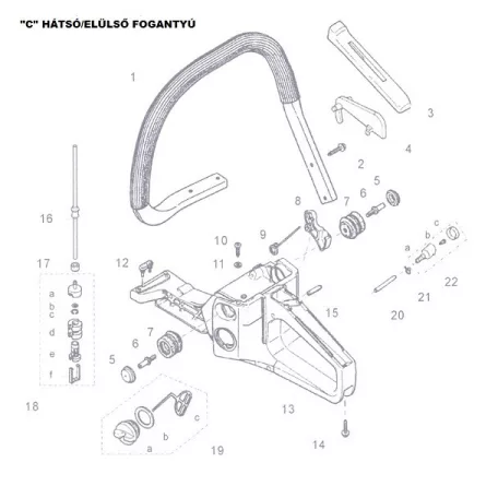 Gázrögzitő Műa.Patent Láncfűrész Alk. C15