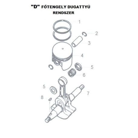 DUGATTYÚHOZ TŰGÖRGŐ LÁNCFŰRÉSZ ALK. D6