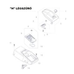 LEVEGŐSZŰRŐ FEDÉL LÁNCFŰRÉSZ ALK. H2