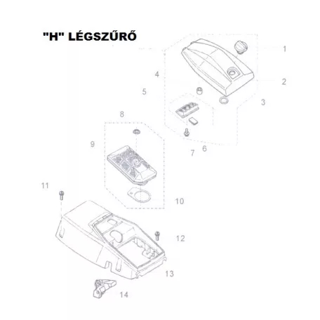 Levegőszűrő Fedél Láncfűrész Alk. H2