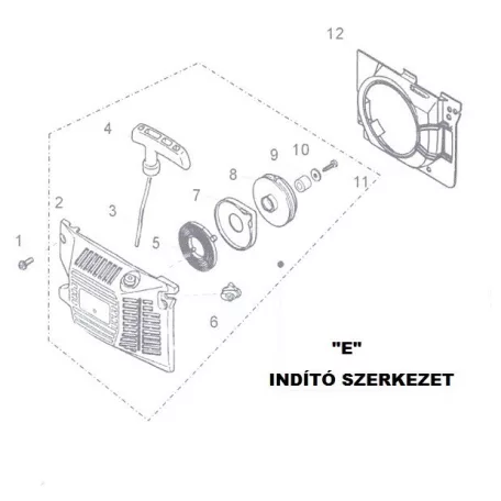 Inditó Rugóház Láncfűrész Alk. E7
