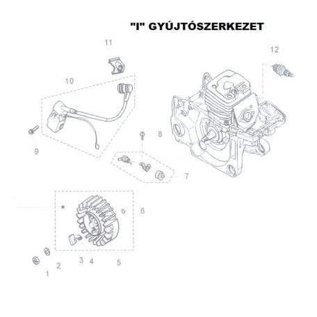 INDITÓ KÁBEL LÁNCFŰRÉSZ ALK. I10a