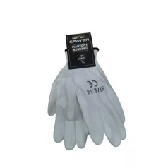 CRATER Kesztyű Mártott 10" Fehér Bliszteres