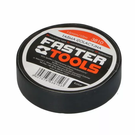 FASTER TOOLS Szigetelőszalag 10M * 15 mm Fekete 3810 Ft353-25