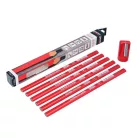 FASTER TOOLS Ácsceruza 240 mm Hb 6 db Piros, Hegyezővel Ft354-11 