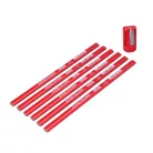 FASTER TOOLS Ácsceruza 240 mm Hb 6 db Piros, Hegyezővel Ft354-11 