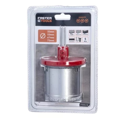 FASTER TOOLS Körkivágó Készlet Carbid 33-73 mm 5R. 1156 Ft234-14
