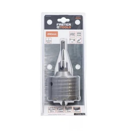 FASTER TOOLS Körkivágó Koronafúró 80 mm Vidia Sds Plus 1494 Ft234-13