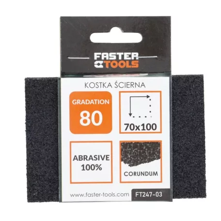 FASTER TOOLS Csiszolószivacs 70X100 mm P80 2592 Ft247-03
