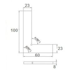 DERÉKSZÖG LAKATOS 100*60MM SIMA SZALKAI