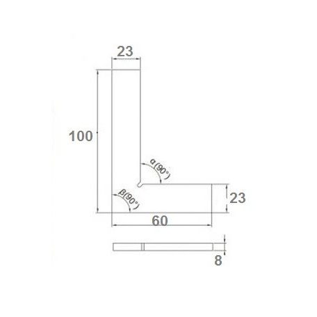 DERÉKSZÖG LAKATOS 100*60MM SIMA SZALKAI