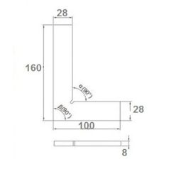 DERÉKSZÖG LAKATOS 160*100MM SIMA SZALKAI