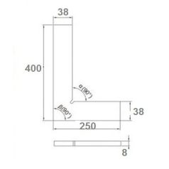 DERÉKSZÖG LAKATOS 400*250MM SIMA SZALKAI