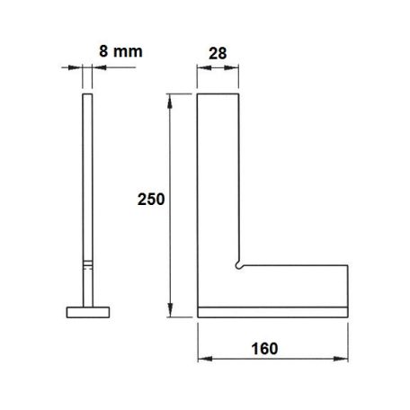 DERÉKSZÖG LAKATOS 250*160MM TALPAS SZALKAI