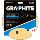 GRAPHITE Csiszolópapír Tépőzáras Q225 mm K120 5 db 