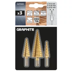 GRAPHITE Lépcsős Fúró Klt.3Rész 4-32-Ig Titán 