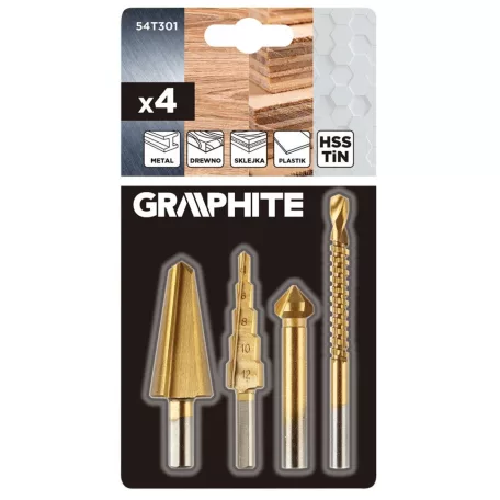GRAPHITE Lépcsős Fúró,Kúpsüllyesztő Klt 3-12-Ig Tin