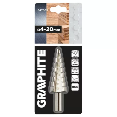 GRAPHITE Lépcsős Fúró 4-20 mm 