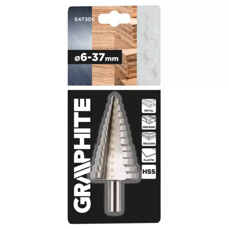 GRAPHITE Lépcsős Fúró 6-37 mm 