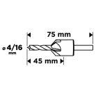GRAPHITE Süllyesztő És Előfúró Fához 4/16 mm 