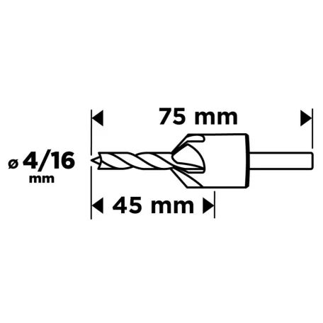 GRAPHITE Süllyesztő És Előfúró Fához 4/16 mm 