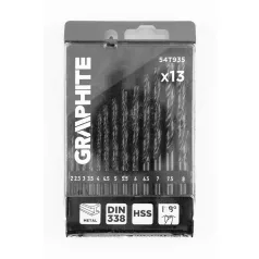 GRAPHITE Fémcsigafúró Készlet 13R. 2,0-8,0 mm Hss 