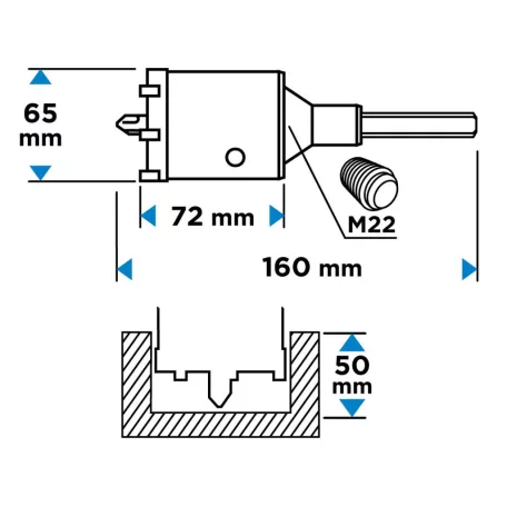 GRAPHITE Körkivágó Koronafúró 65 mm Vidiás Hexa 