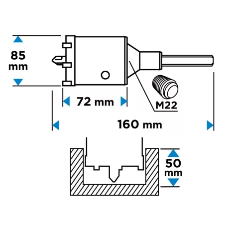 GRAPHITE Körkivágó Koronafúró 85 mm Vidiás Sds+ 