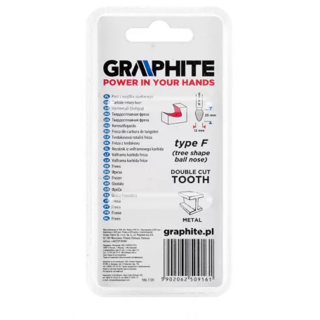 GRAPHITE Turbómaró Keményfém Csúcsíves 12*25*6 F-