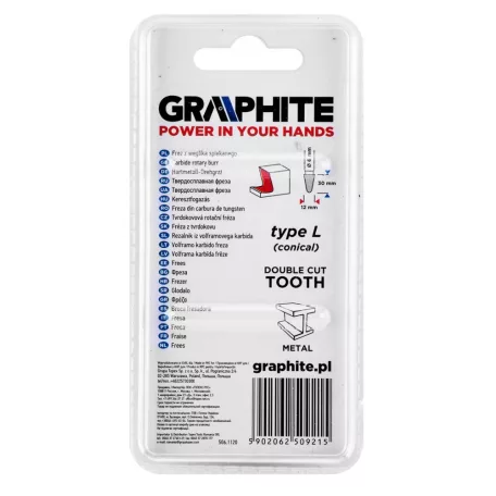 GRAPHITE Turbómaró Keményfém Kúpos 12*30*6 L-Tip