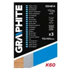 GRAPHITE Csiszolópapír 115*160 mm K60 3 db