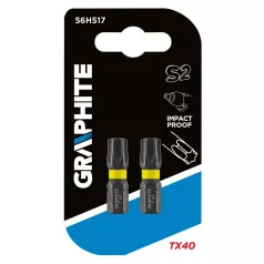 GRAPHITE Torziós Ütvecsavarozó Bit Tx40*25mm 2 db