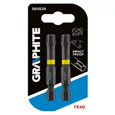 GRAPHITE Torziós Ütvecsavarozó Bit T40*50 mm 2 db