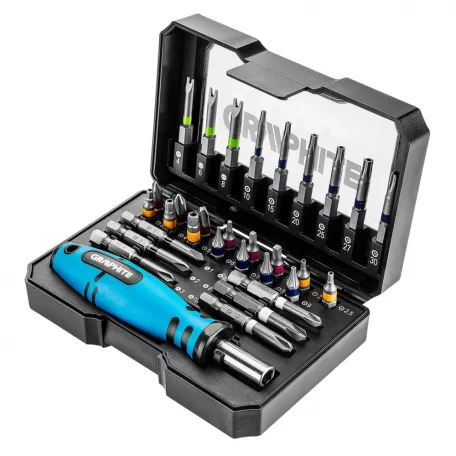 GRAPHITE Bit Készlet Tartóban Színkódos 31 db