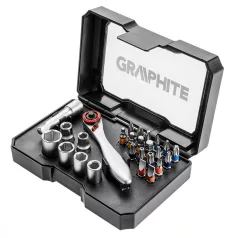 GRAPHITE Bit Készlet Tart.Színkódos Racsnis 26 db