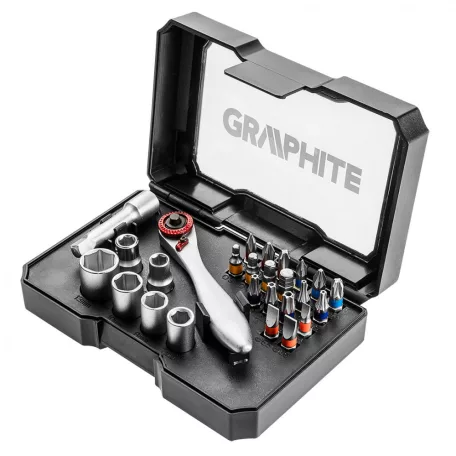 GRAPHITE Bit Készlet Tart.Színkódos Racsnis 26 db